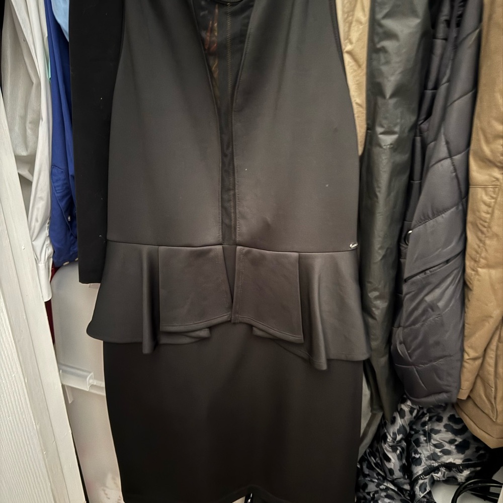 Elegant Black Peplum Mini Dress
